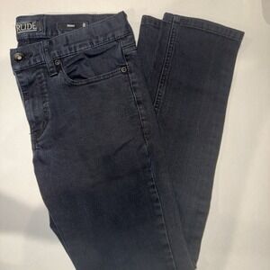 XXX Rude Skinny Jeans Mens 30x30 Black Wash Denim Hot Topic Punk Emo 30x27
